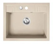 Zlewozmywaki - Ferro MEZZO II zlewozmywak granitowy 1-kom. 48/58 piasek DRGM1/48/58SA - miniaturka - grafika 1