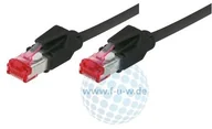 Kable miedziane - Tecline Category 6 A kablem Ethernet (0,5 m) Czarny 4048889012758 - miniaturka - grafika 1