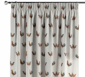 Zasłony - Dekoria Zasłona na taśmie marszczącej 1 szt. brązowe kurki na kremowym tle 1szt 130 × 260 cm Flowers 300-141-80 - miniaturka - grafika 1