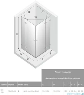 New Trendy Avexa kabina kwadratowa 120x120x200 cm przejrzyste EXK-1539 - Kabiny prysznicowe - miniaturka - grafika 2