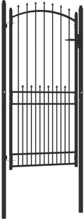 vidaXL Lumarko Furtka ogrodzeniowa z grotami, stalowa, 100x200 cm, czarna! 146402 - Akcesoria do ogrodzeń - miniaturka - grafika 2
