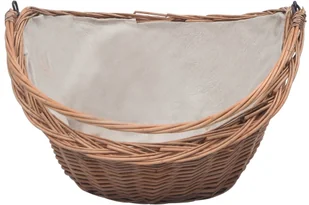 vidaXL Koszyk na drewno z uchwytem, 60x44x55 cm, naturalna wiklina vidaXL - Akcesoria kominkowe - miniaturka - grafika 3