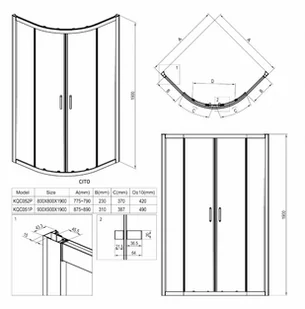 Deante Zestaw Denver Slim 80x80 kabina półokrągła z brodzikiem + syfon KQC_052P^#BAA-80-NR^A407 - Kabiny prysznicowe - miniaturka - grafika 9