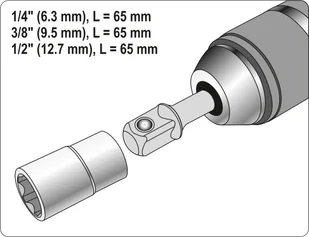 Yato ZESTAW ADAPTERÓW SDS-PLUS DO NASADEK-1/4,3/8,1/2 YT-04686 ZYSKAJ RABAT 30 ZŁ YT-04686 - Wkręty - miniaturka - grafika 4