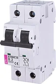 Wyłączniki światła i elektryczne - ETI Wyłącznik-nadprądowy-ETIMAT-10-2P-D-2A-10kA 2153708 - miniaturka - grafika 1