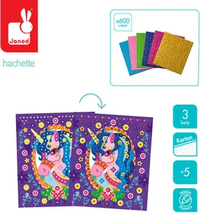 Janod Zestaw artystyczny Mozaika Konie i jednorożce 5+, (stary indeks: J07804) solution-bc-7945-0 - Zabawki kreatywne - miniaturka - grafika 11