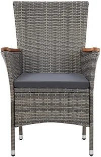 vidaXL 5-cz. zestaw mebli ogrodowych z poduszkami, rattan PE, szary - Meble ogrodowe - miniaturka - grafika 6