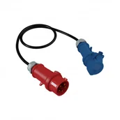 Osprzęt siłowy - Doktorvolt Adapter 1m z wtyczki 230V/16A/5P na gniazdo kempingowe 230V/16A/3P 2766 DV-2766-CEE-A-C - miniaturka - grafika 1