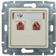 Gniazdka elektryczne - KOS Elektro System Vena kremowy gniazdo komputerowo-telefoniczne kos_510369 - miniaturka - grafika 1