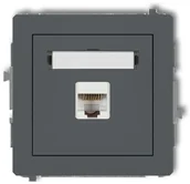 Gniazdka elektryczne - Karlik Deco grafitowy mat gniazdo komputerowe 1xRJ45 kat 5e 28DGK-1 28DGK-1 - miniaturka - grafika 1