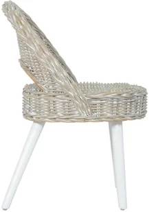 vidaXL Fotel z rattanu kubu, biały - Fotele - miniaturka - grafika 3