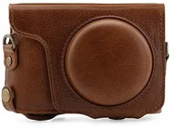 Akcesoria fotograficzne - Panasonic megagear Lumix DC-ZS200, TZ200 EVER Ready prawdziwej skóry Camcorder-Case z paskiem do noszenia na ramieniu MG1436 - miniaturka - grafika 1