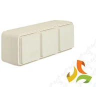 Gniazdka elektryczne - Hager BERKER W.1 Gniazdo SCHUKO 3 potrójne z uziemieniem z pokrywą poziome 2 wejścia IP55 biały 47733512 47733512/HAG - miniaturka - grafika 1