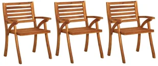 vidaXL Krzesła ogrodowe z poduszkami, 3 szt., lite drewno akacjowe! 3060787 - Fotele i krzesła ogrodowe - miniaturka - grafika 2