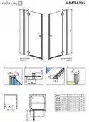 Ścianki i drzwi prysznicowe - Radaway Almatea DWJ 130 Drzwi prysznicowe 130x195 cm profile chrom szkło przejrzyste z powłoką EasyClean 31403-01-01N - miniaturka - grafika 1