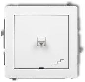 Wyłączniki światła i elektryczne - Karlik Łącznik schodowy DECO biały DWPUS-3 - miniaturka - grafika 1