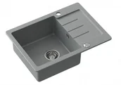 Zlewozmywaki - STEINER JOHNNY 116 szary ze stalowym odpływem - miniaturka - grafika 1