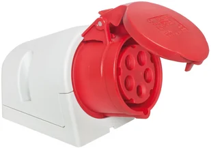 PCE Gniazdo siłowe zasilające stałe z uziemieniem małe czerwone - biały - Osprzęt siłowy - miniaturka - grafika 3