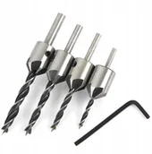 Wiertła - Zestaw Wierteł Z Pogłębiaczem Nawiertaki 5 szt. - miniaturka - grafika 1