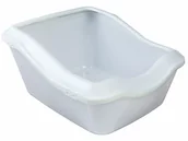 Kuwety dla kotów - Trixie Cleany Cat kuweta z szerokim rantem Biała - miniaturka - grafika 1