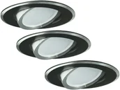 Oprawy, klosze i abażury - Polux Zestaw 3 oczek SUN LED GU10 3x3,5W 35251 Czarny szczotkowany SANICO 305251 - miniaturka - grafika 1