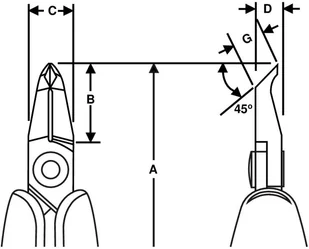 BAHCO ucinaki ukośne 45 serii RX Flush, Ergo, rozmiar L 143mm, [RX 8248] - Kombinerki i obcęgi - miniaturka - grafika 4