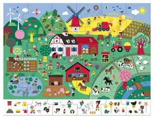 Janod Puzzle obserwacyjne w walizce Farma 24 elementy 3+ Made in France, solution-bc-7528-0 - Puzzle - miniaturka - grafika 5