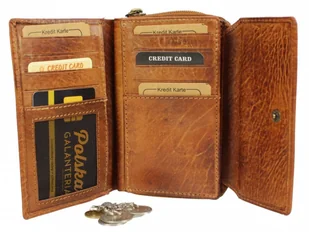 Jennifer Jones Portfel Damski Skórzany Skóra Licowa 14 cm Z Suwakiem Na Zewnątrz 5626 - Portfele - miniaturka - grafika 6