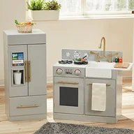 Zabawki AGD - Teamson TD-12302 a Urban Adventure Play Kitchen with ICE Maker, szary - miniaturka - grafika 1
