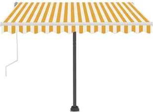 VidaXL Lumarko Ręcznie zwijana markiza z LED, 300 x 250 cm, żółto-biała  3069703 VidaXL - Markizy - miniaturka - grafika 5