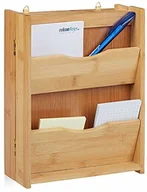 Wieszaki i stojaki - Relaxdays skrzynka na klucze z bambusa, 6 haczyków, zamykana magnetycznie, organizer na klucze do zawieszenia, wys. x szer. x gł.: 26 x 20 x 9 cm, kolor naturalny - miniaturka - grafika 1