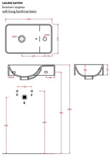 Art Ceram Lavamani Savon 45x20 LML0030100 - Umywalki Art Ceram Lavamani Savon 45x20 LML0030100 - Umywalki - miniaturka - grafika 1