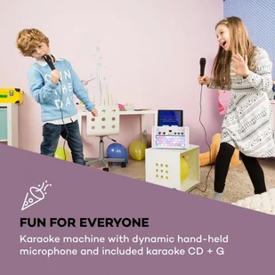 Auna DiscoFever 2.0 zestaw karaoke BT wielobarwne diody LED odtwarzacz CD/CD+G KS1-Discofever 2 WH - Inne akcesoria audio-wideo - miniaturka - grafika 2