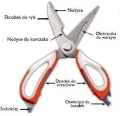 Nożyce kuchenne - Gift World Gift World, Wielofunkcyjne nożyce kuchenne 7w1 - miniaturka - grafika 1