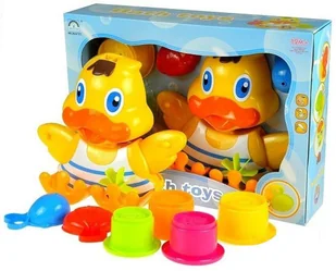 Lean Toys Zestaw do kąpieli kaczuszka i kubeczki - Zabawki do kąpieli - miniaturka - grafika 2
