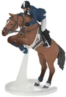 Figurki dla dzieci - Papo Koń skaczący z jeźdźcem - miniaturka - grafika 1