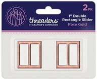 Akcesoria i części do maszyn do szycia - Threaders Threaders 1" podwójny prostokątny przesuwany - różowe złoto (2 sztuki), metal, 9,5 x 11,4 x 0,5 cm TH-1215 - miniaturka - grafika 1