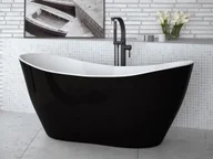 Wanny - Besco Wanna wolnostojąca Viya BLACK&amp;WHITE 160x70 #WMD-160-VBW - miniaturka - grafika 1