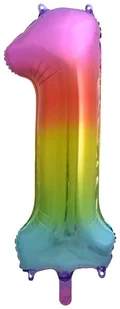 GoDan Balon foliowy cyfra 1, 34", tęczowy HS-C34T1 - Balony i akcesoria - miniaturka - grafika 3