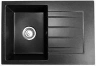 Zlewozmywaki - Kuchinox Zlewozmywak Granitowy Cały Czarny Szary + Syfon - miniaturka - grafika 1