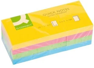 Q-Connect Bloczek samop. Brilliant, 38x51mm, 3x4x100 mix kolorów KF02516 - Etykiety samoprzylepne i bloki etykiet - miniaturka - grafika 2