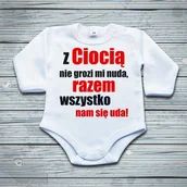 Body dla niemowląt - Poczpol Z Ciocią nie grozi mi nuda, razem wszystko nam się uda! - body niemowlęce PRZPOC-7-2708 - miniaturka - grafika 1
