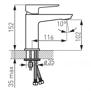Ferro ADORE | klik-klak, biały-chrom BDR2 - Baterie umywalkowe - miniaturka - grafika 2