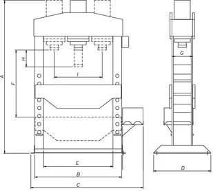 Metallkraft 322 DOSTAWA GRATIS! 32269386 Warsztatowa prasa hydrauliczna WPP 160 HBK moc 160 T silnik 1,5kW 400V) 69386-uniw - Prasy - miniaturka - grafika 2