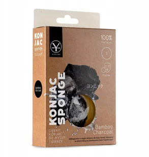 Yasumi Yasumi Bambo Charcoal Konjac Sponge S Gąbka do mycia twarzy z aktywnym węglem - Akcesoria do oczyszczania twarzy - miniaturka - grafika 3