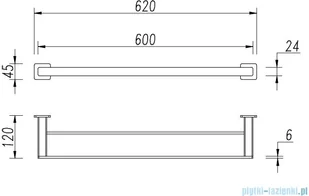 Omnires Nelson wieszak na ręcznik 62 cm czarny NL80216BL - Wieszaki łazienkowe - miniaturka - grafika 2