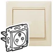 Gniazdka elektryczne - Legrand Gniazdo ścienne VALENA TV-RD-SAT gwiazdowe Potrójne moduł 774335 krem - miniaturka - grafika 1