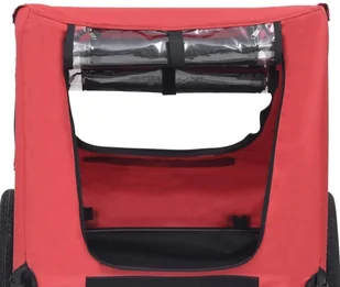 VidaXL Lumarko Przyczepka rowerowa dla zwierzaka, czerwono-czarna 92594 VidaXL - Sprzęt podróżny i transportery dla psów - miniaturka - grafika 7