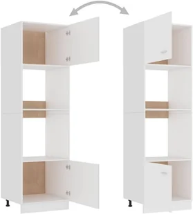 vidaXL Szafka kuchenna, biała, 60x57x207 cm, płyta wiórowa 802538 - Szafki kuchenne - miniaturka - grafika 6