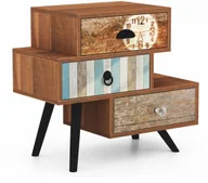 Szafki nocne - Halmar szafka nocna MEZO KM1 wielobarna na czarnych nogach - miniaturka - grafika 1